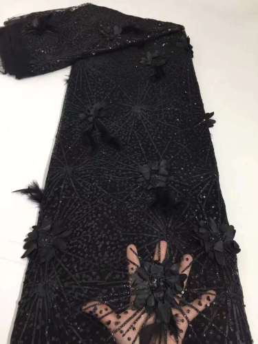 colorful black good price lace fabric for wedding dresses material african lace fabric