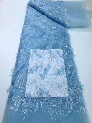 European style sequins embroidered wedding high density lace dress