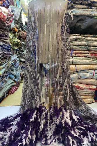 Hot-sale French textiles embroidery with sequin lace fabric suitable for sublimation