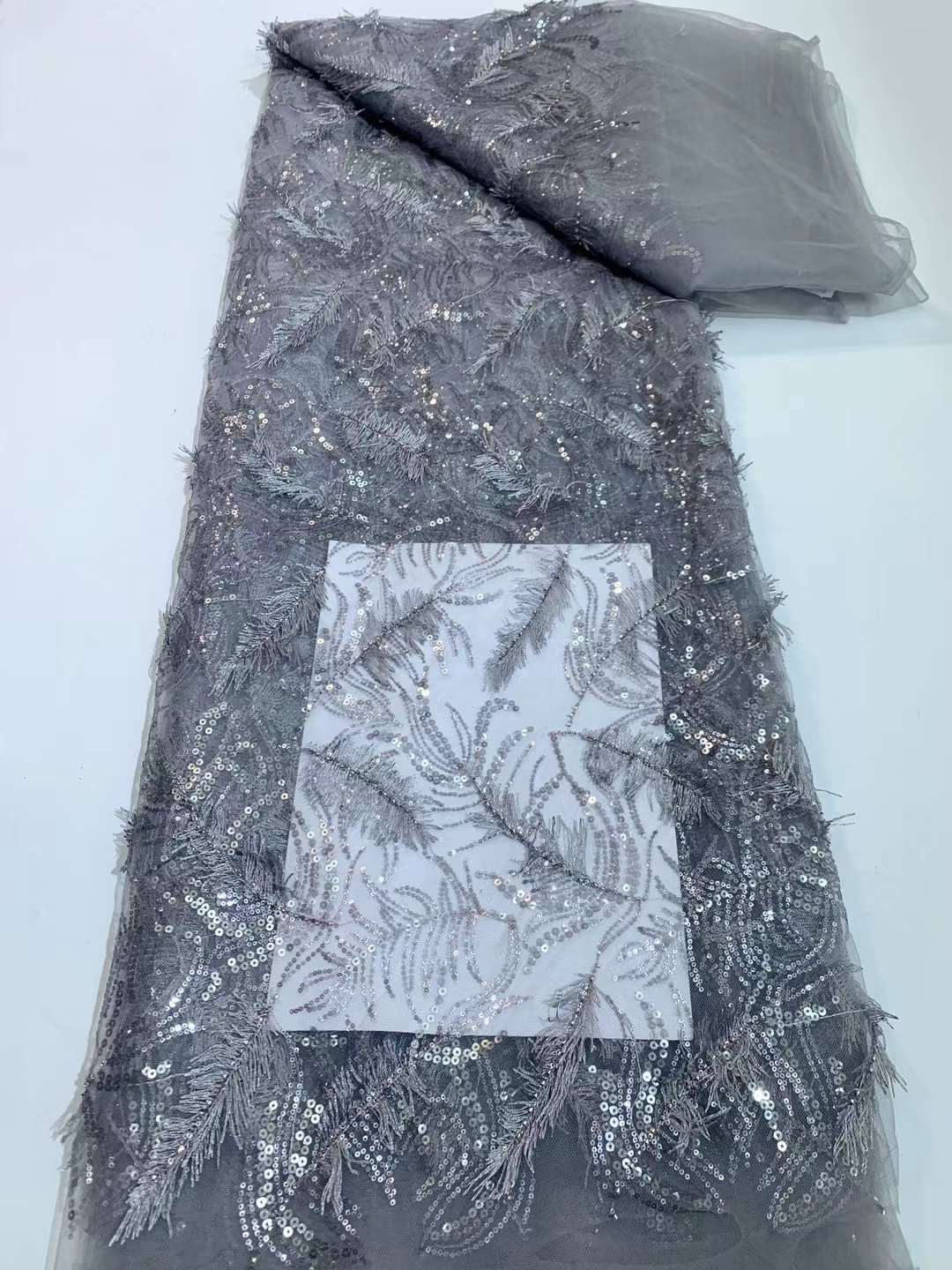European style sequins embroidered wedding high density lace dress