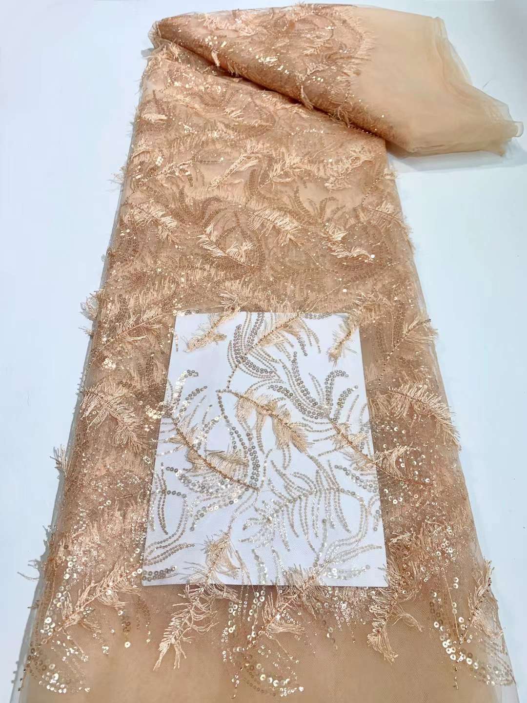 European style sequins embroidered wedding high density lace dress