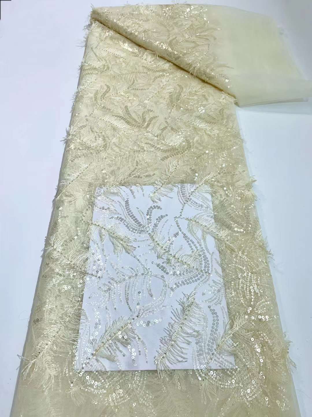 European style sequins embroidered wedding high density lace dress
