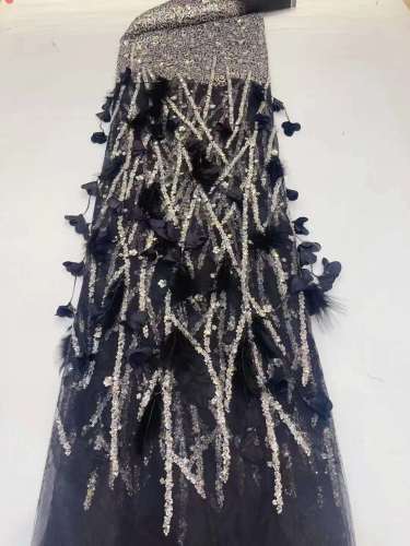 European style sequins embroidered wedding high density lace dress
