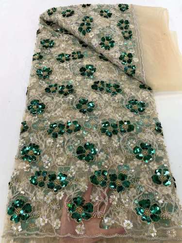 Hot-sale French textiles embroidery with sequin lace fabric suitable for sublimation