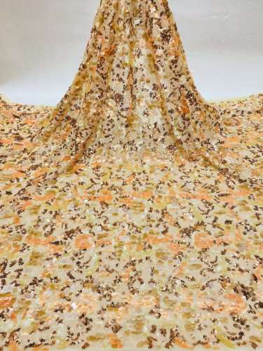 african lace fabric velvet lace embroidered with sequins beaded lace fabric luxury for fashion show