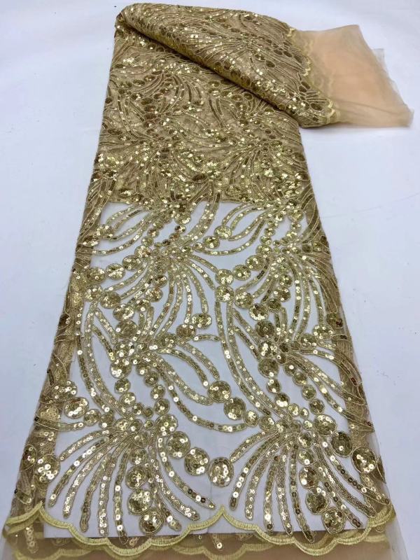 shiny hot sale sequined lace fabric for dresses