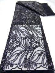 shiny hot sale sequined lace fabric for dresses