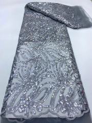 shiny hot sale sequined lace fabric for dresses