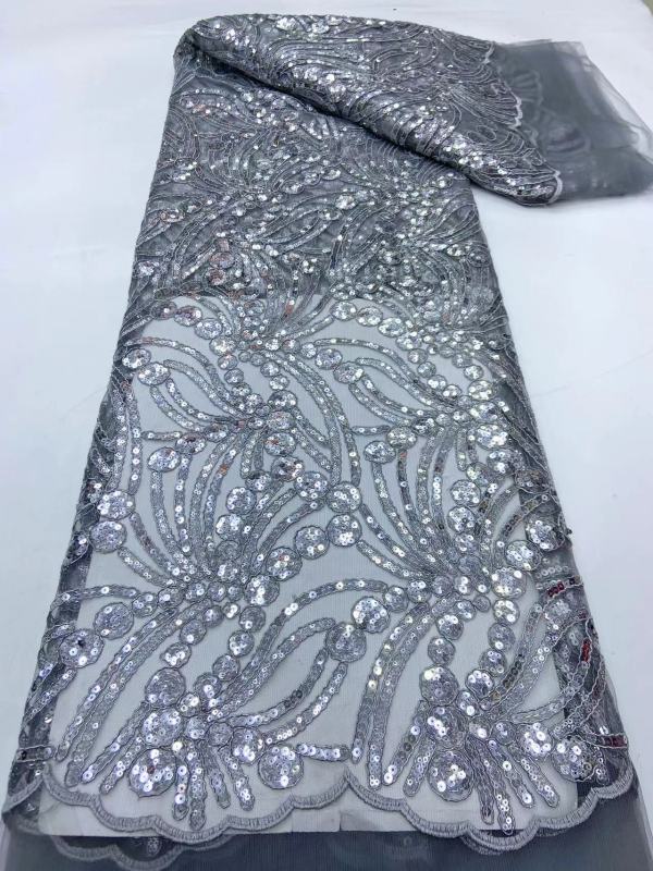 shiny hot sale sequined lace fabric for dresses