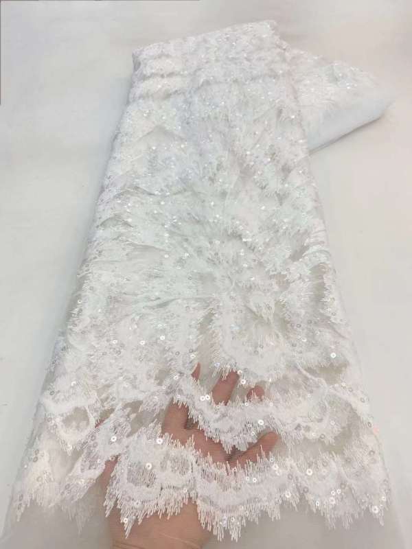 European style sequins embroidered wedding high density lace dress
