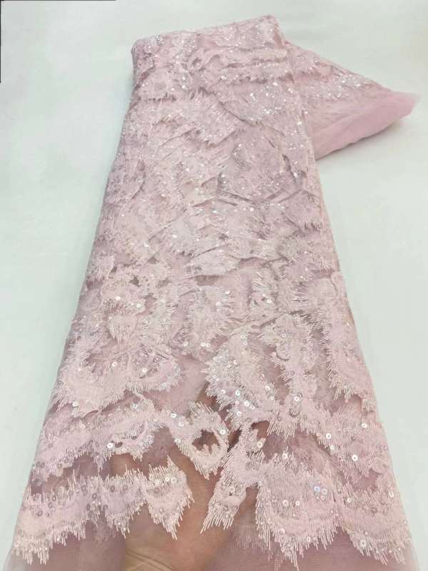 European style sequins embroidered wedding high density lace dress