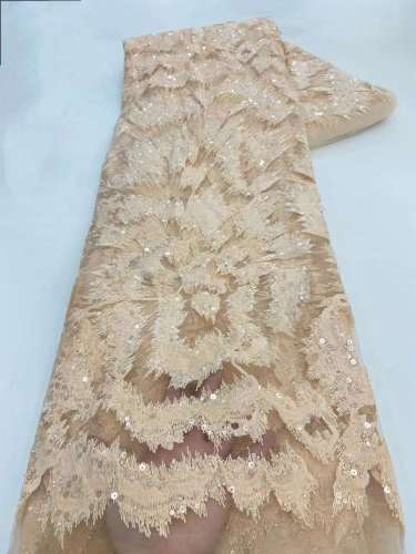 European style sequins embroidered wedding high density lace dress