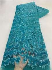 European style sequins embroidered wedding high density lace dress