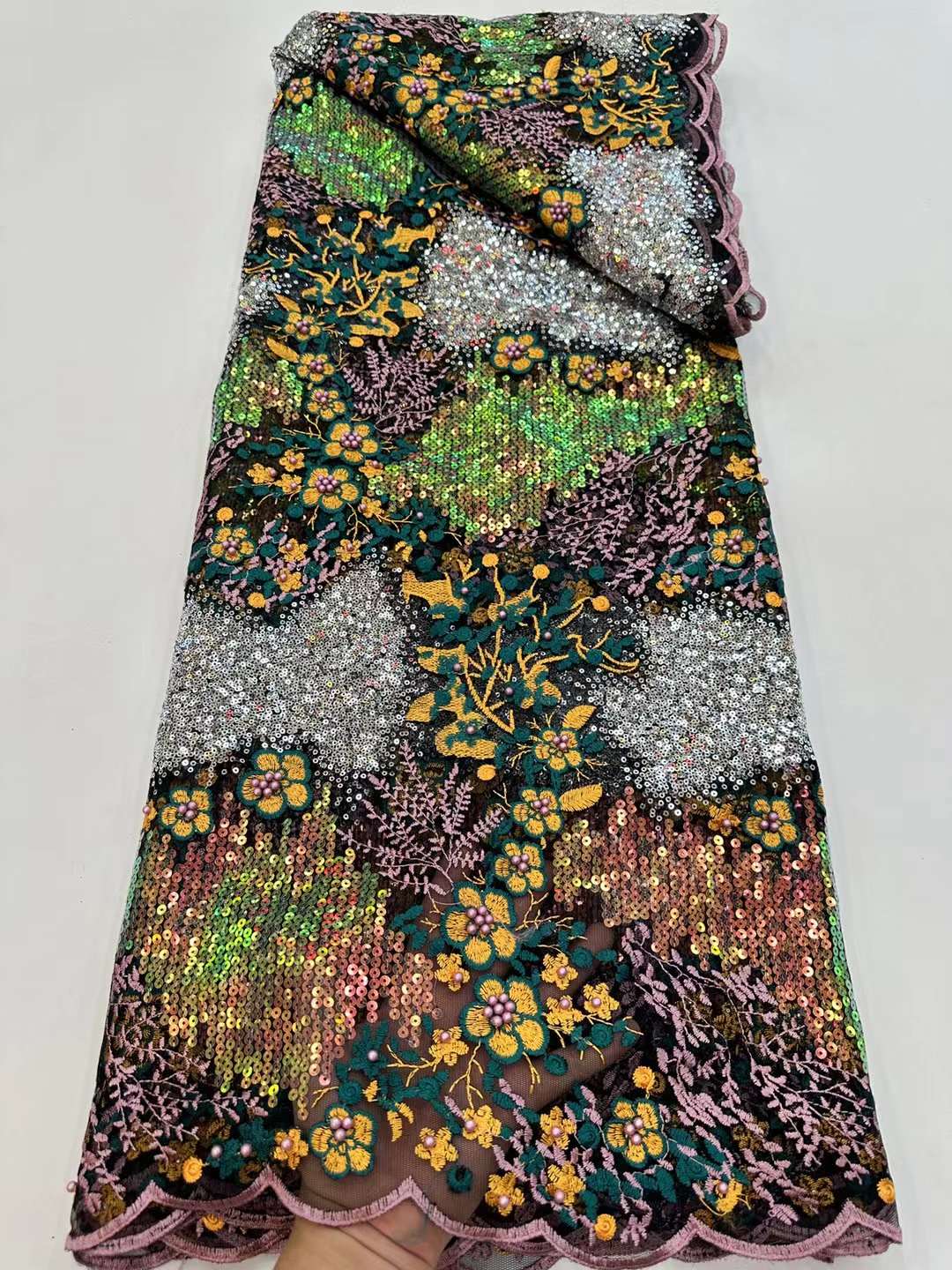Embroidery Hand Made Beaded Tulle Lace African Lace Fabric 2023 High Quality