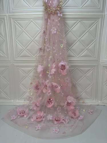 colorful green advanced technology good price pink fabric lace curtain fabric