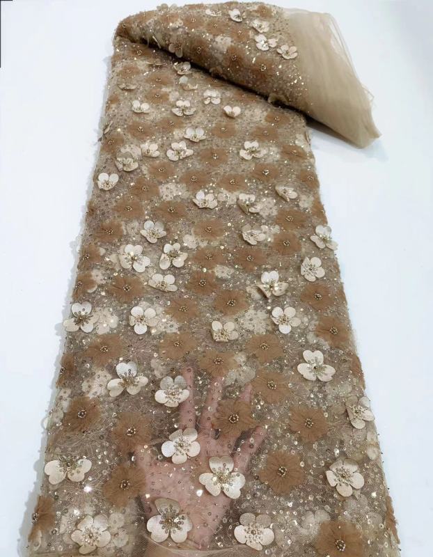 cute liturgical lace fabric net lace with sequin fabric beaded sequin lace with 3d flowers party dress