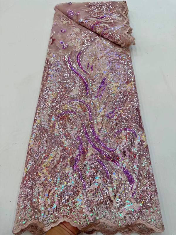 hot green nigerian wedding embroidery tulle lace materials sequin lace fabric