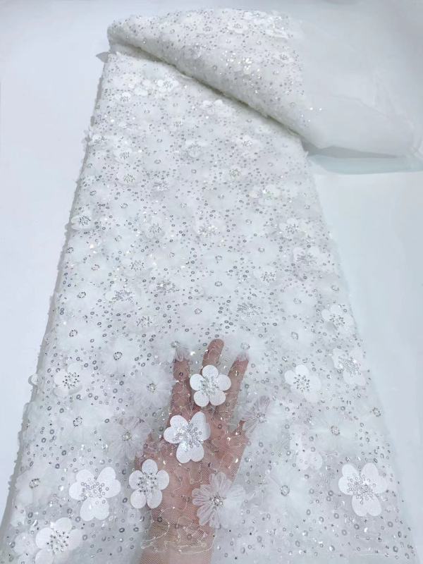 cute liturgical lace fabric net lace with sequin fabric beaded sequin lace with 3d flowers party dress