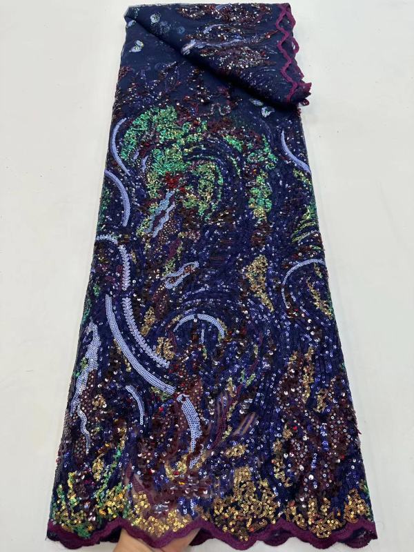 hot green nigerian wedding embroidery tulle lace materials sequin lace fabric