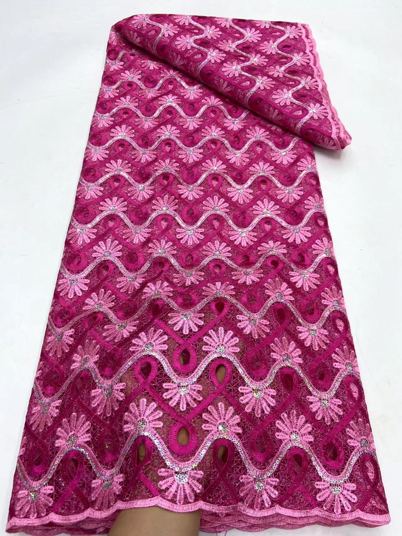 Fashion Guipure Lace Fabric 100% Polyester Guipure Cord Lace Fabric For Women Dress Kaftan