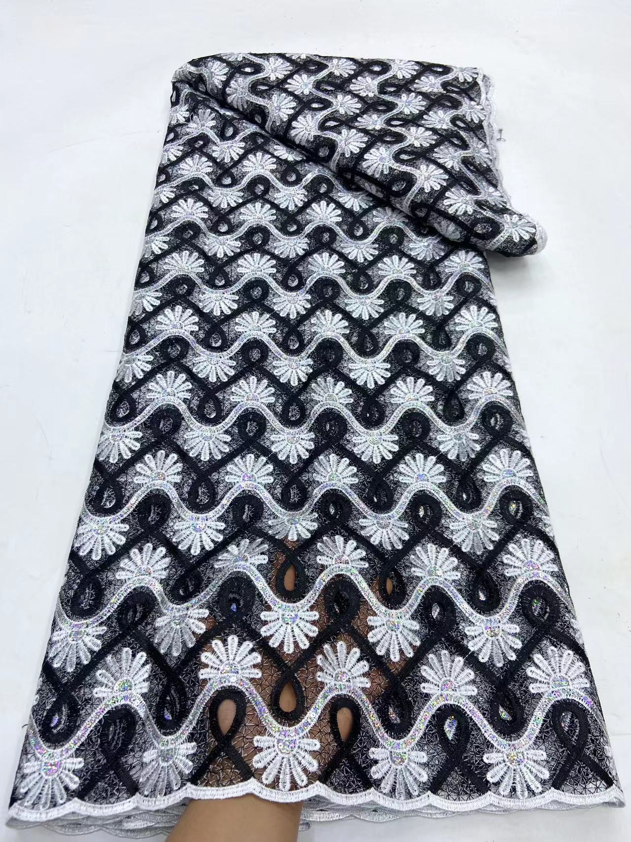 Fashion Guipure Lace Fabric 100% Polyester Guipure Cord Lace Fabric For Women Dress Kaftan