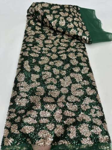Hot-sale French textiles embroidery with sequin lace fabric suitable for sublimation