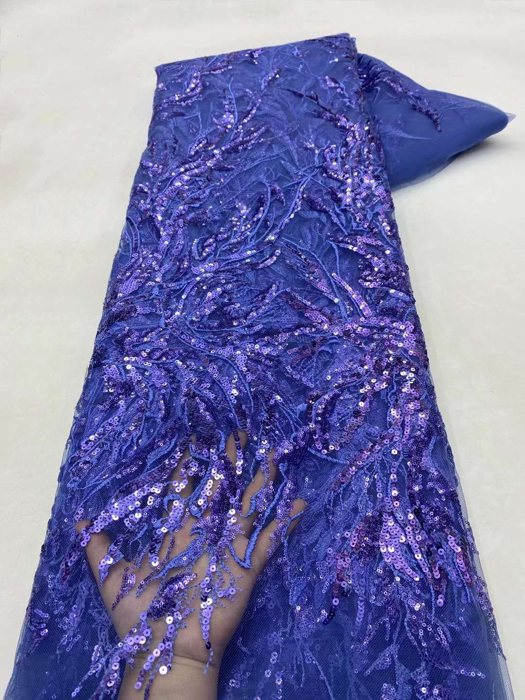 European style sequins embroidered wedding high density lace dress