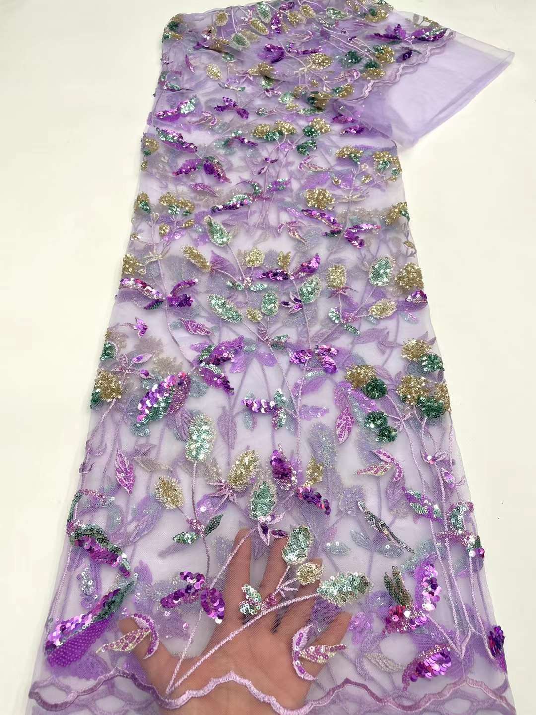 new luxury embroidery lace tablecloth beaded bridal laces with sequins designs fabric