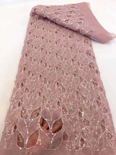 luxury wholesale price sequin embroidery quality french with sequins 5 yard women mesh lace fabric