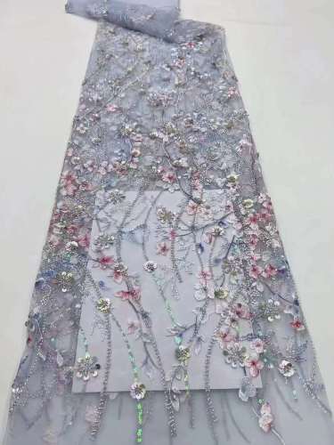 European style sequins embroidered wedding high density lace dress