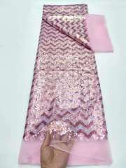 Pearl Sequin Lace Fabric for Wedding Dresses Sustainable Lace Mesh