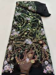 European style sequins embroidered wedding high density lace dress