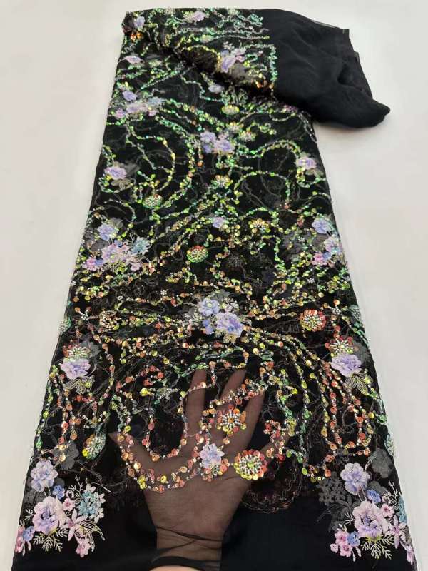 European style sequins embroidered wedding high density lace dress