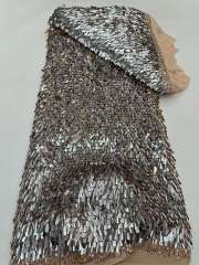 European style sequins embroidered wedding high density lace dress