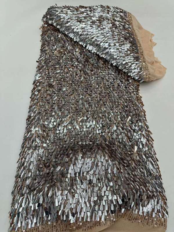 European style sequins embroidered wedding high density lace dress