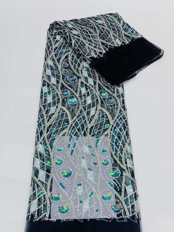European style sequins embroidered wedding high density lace dress