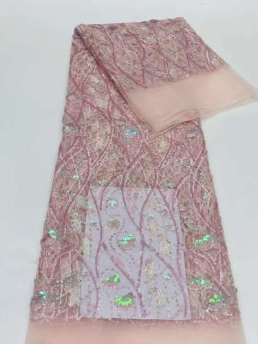 European style sequins embroidered wedding high density lace dress