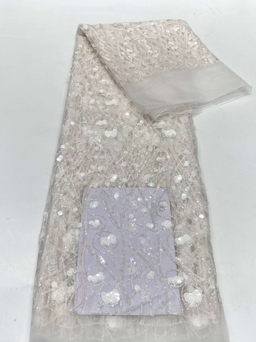 European style sequins embroidered wedding high density lace dress