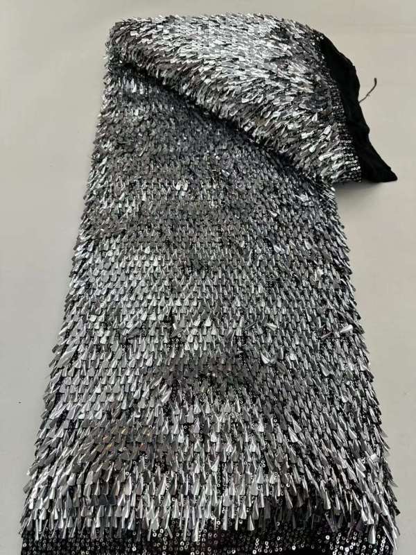 European style sequins embroidered wedding high density lace dress