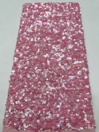 Shiny bridal tulle lace with heavy beads and pearls luxury crystal sequins lace for wedding dress