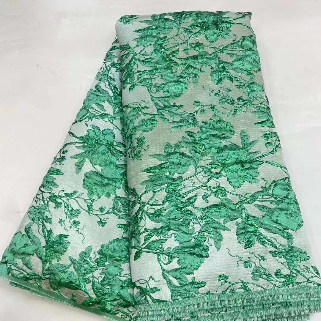 African embroidered lace fabric unique polyester for dresses and parties