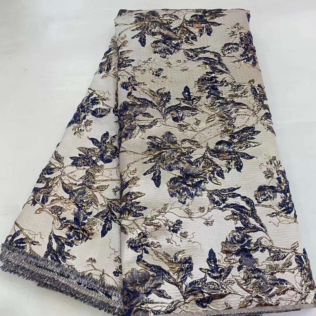 African embroidered lace fabric unique polyester for dresses and parties