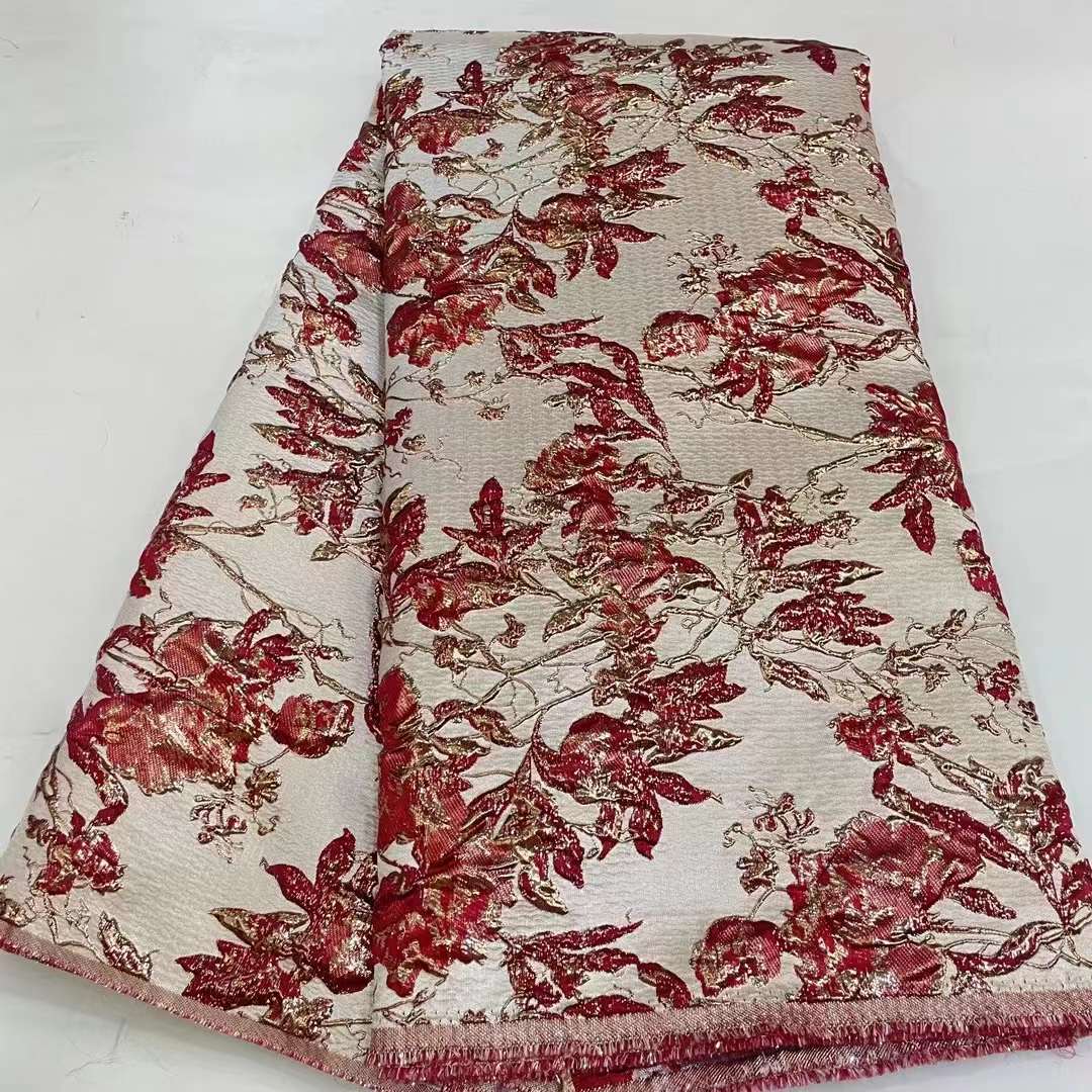 African embroidered lace fabric unique polyester for dresses and parties