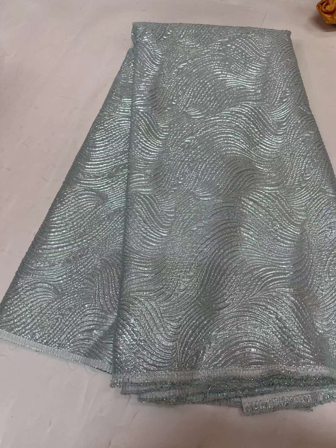 African embroidered lace fabric unique polyester for dresses and parties