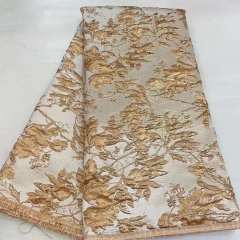 African embroidered lace fabric unique polyester for dresses and parties