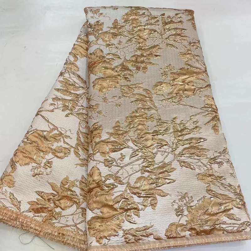 African embroidered lace fabric unique polyester for dresses and parties