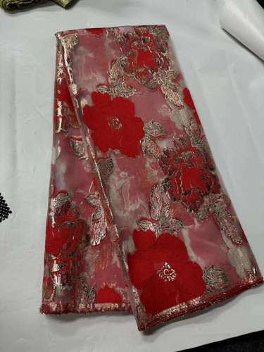 African embroidered lace fabric unique polyester for dresses and parties