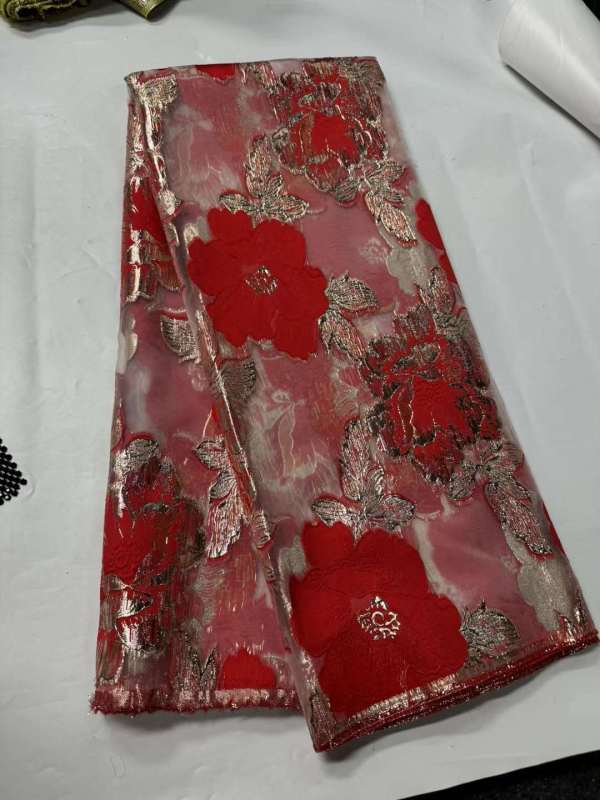 African embroidered lace fabric unique polyester for dresses and parties