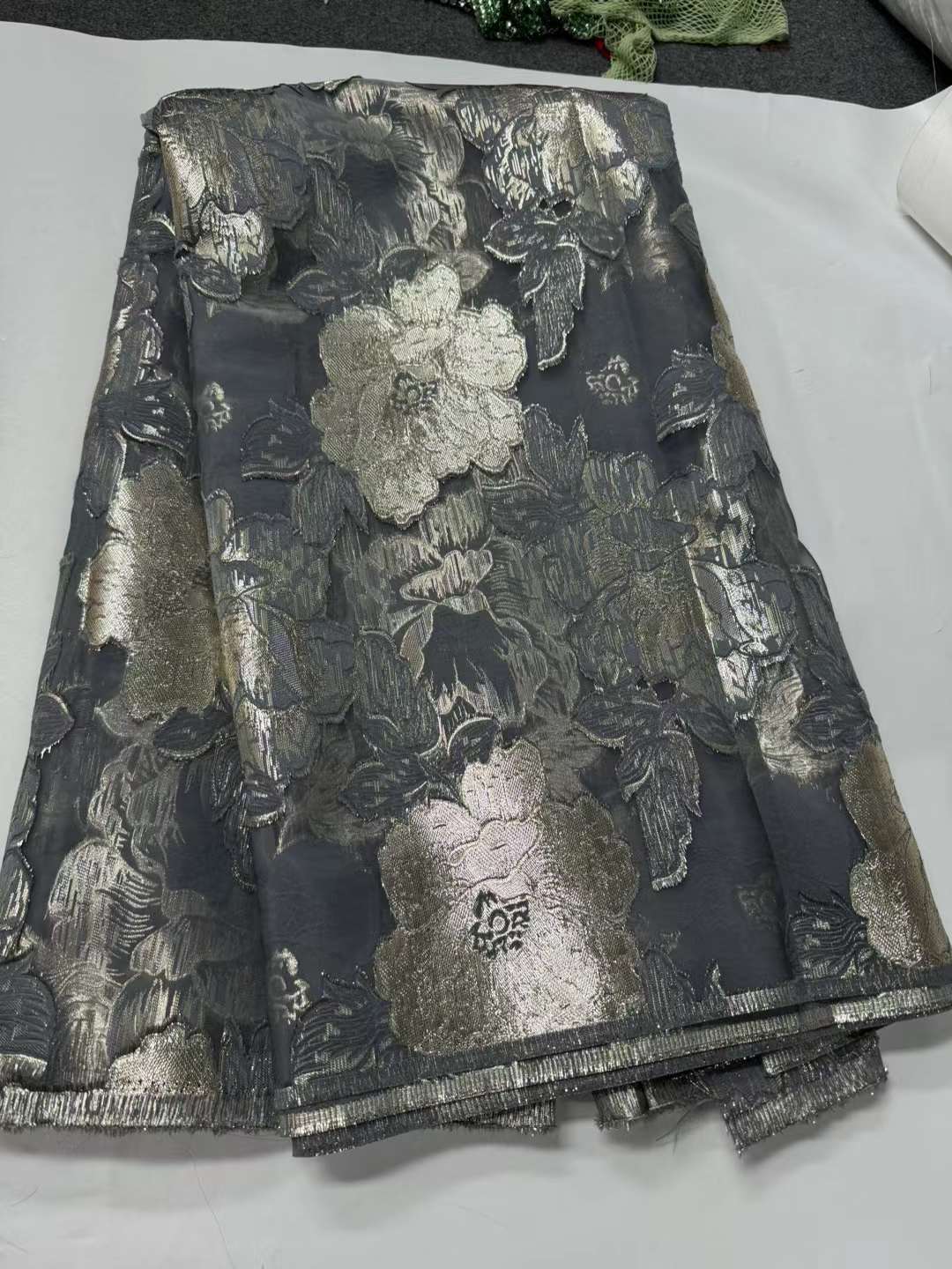 African embroidered lace fabric unique polyester for dresses and parties