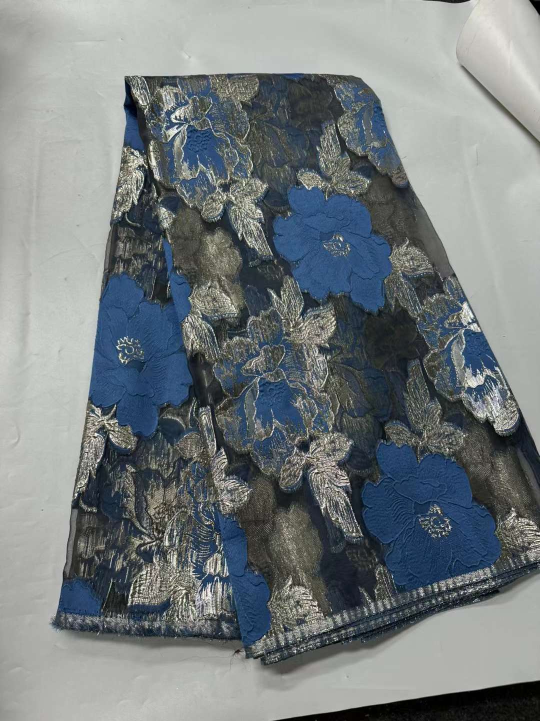 African embroidered lace fabric unique polyester for dresses and parties